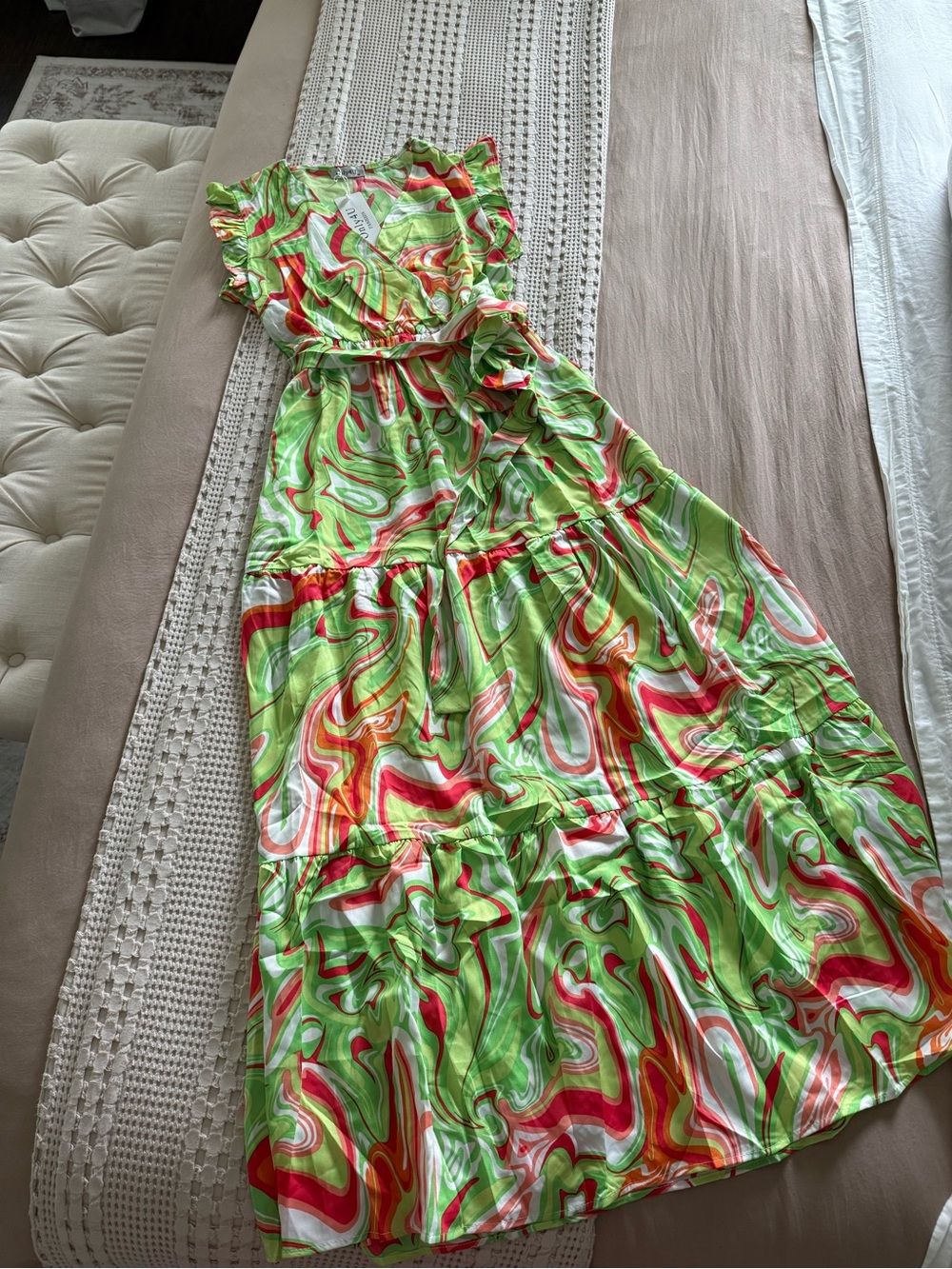 NEW‎ Lime Swirl Maxi Dress Size M